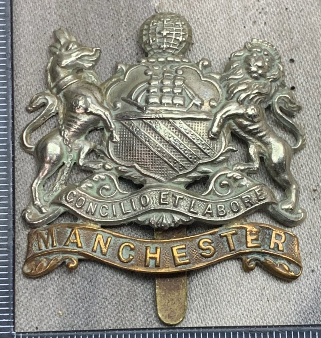 Original WW1 British Army Manchester Regiment Tram Drivers Cap Badge