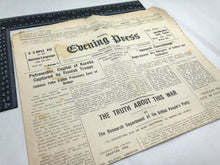 Load image into Gallery viewer, Original WW2 British Newspaper Channel Islands Occupation Guernsey - Oct 1941
