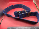 Interesting Large Size Blue Canvas Military Belt in Good Condition - Approx 44" - The Militaria Shop