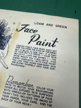 Load image into Gallery viewer, Original WW2 US Army Face Paint Instruction Sheet
