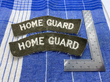 Load image into Gallery viewer, Original Pair of British Army Home Guard Shoulder Titles
