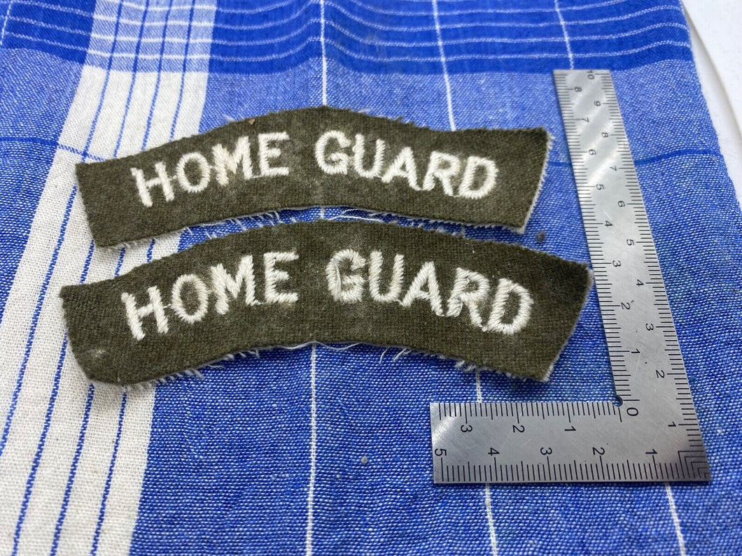 Original Pair of British Army Home Guard Shoulder Titles