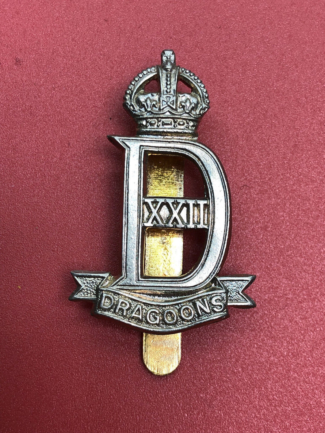 Original WW2 British Army Cap Badge - 22nd Dragoons