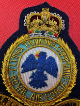 Load image into Gallery viewer, British RAF Royal Air Force Training Command Bullion Embroidered Blazer Badge
