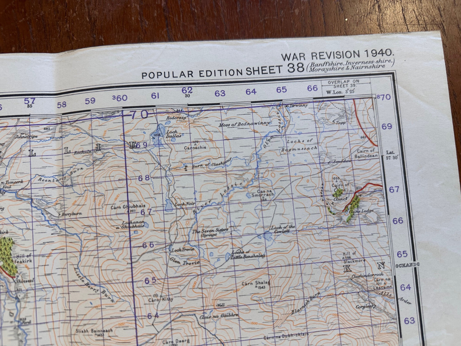 Original WW2 British Army GSGS Map of Scotland - Grantown on Spey & Strath Dearn - The Militaria Shop