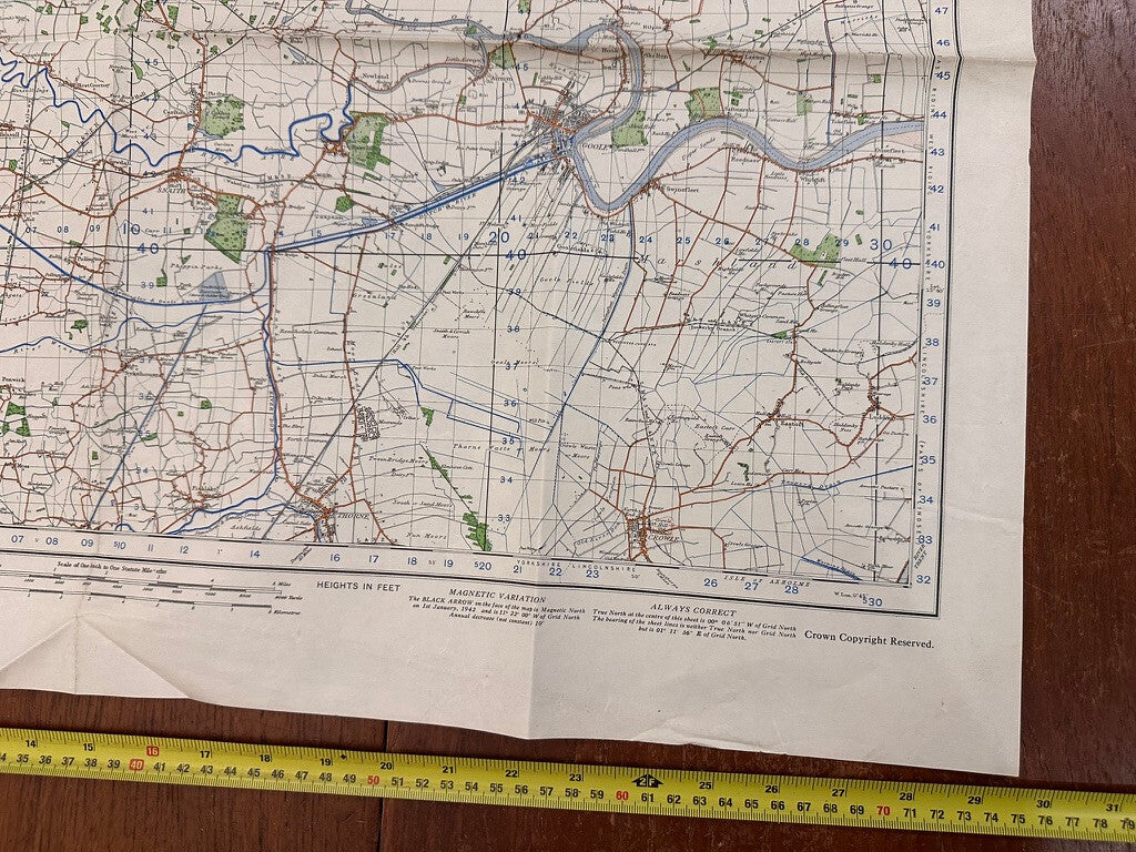 Original WW2 British Army GSGS OS Map of Great Britain - Goole & Pontefract - The Militaria Shop