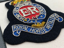 Load image into Gallery viewer, British Army Bullion Embroidered Blazer Badge - Royal Horse Artillery
