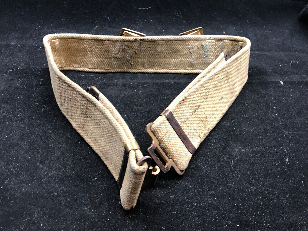 Original British Army 37 Pattern Khaki Webbing Belt - 40