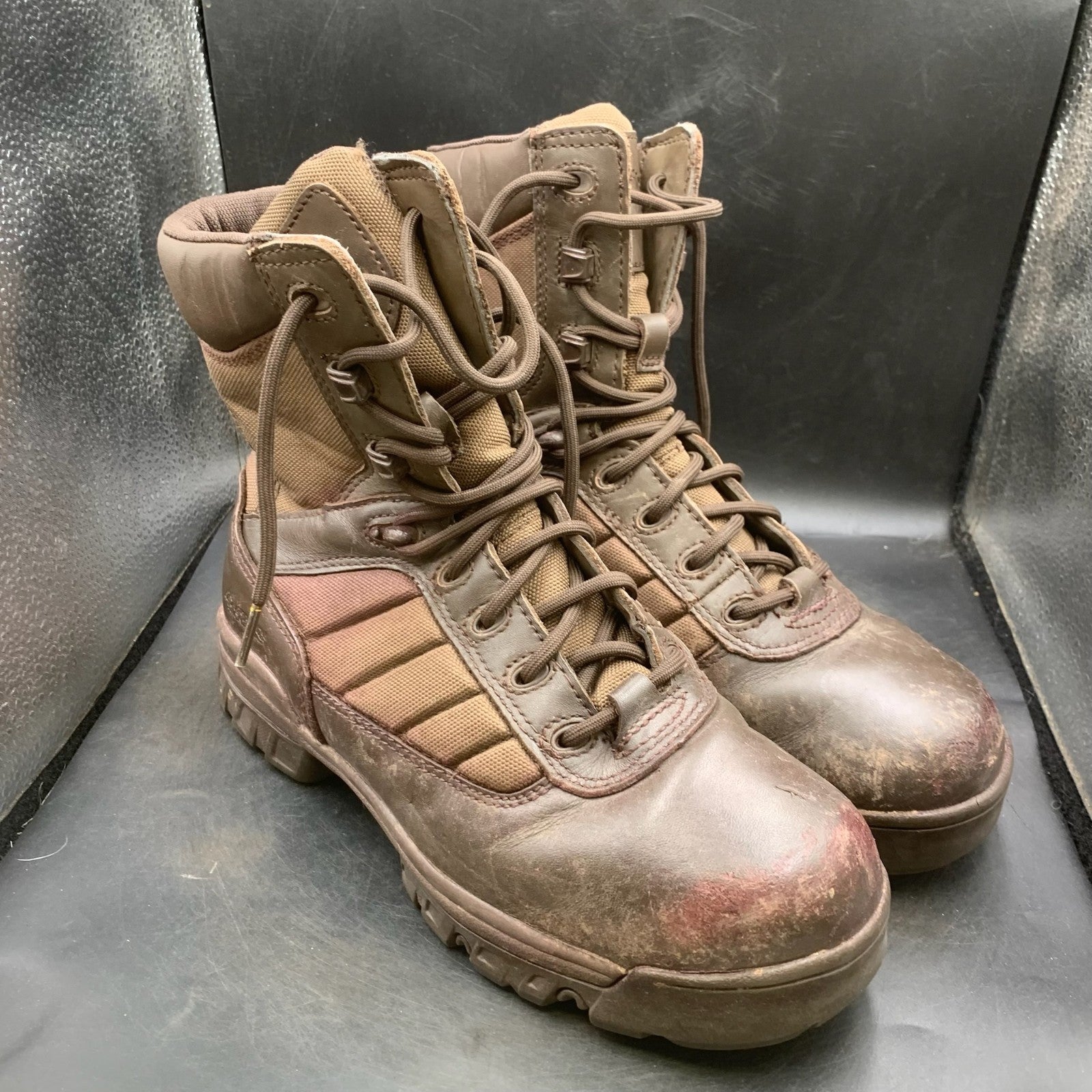 British Army Surplus Brown Leather Bates Male Combat Patrol Boots - Size UK 6 M - The Militaria Shop