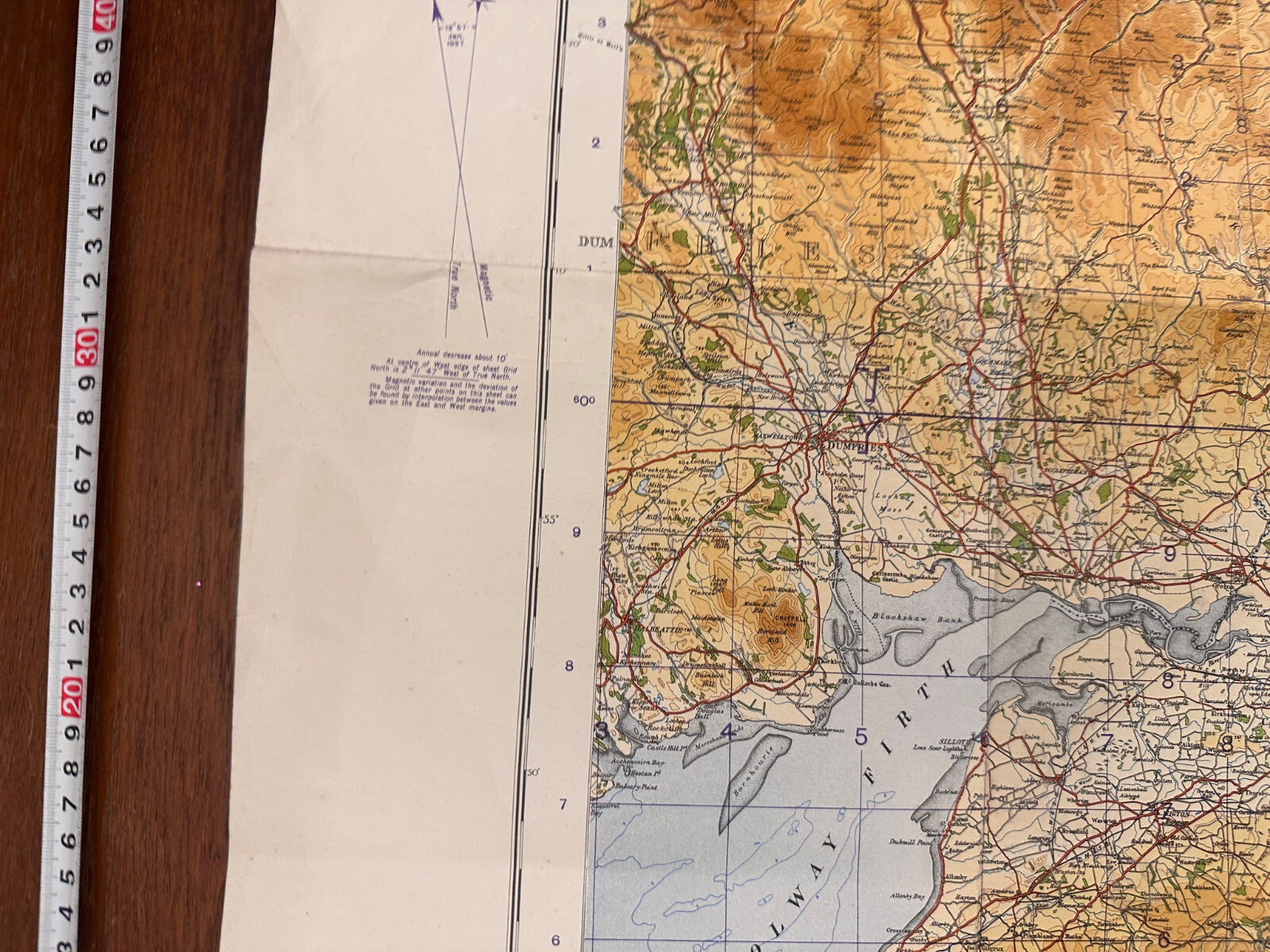Original WW2 British Army RAF Navy Base Map of England - The Border of Scotland - The Militaria Shop