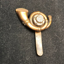 Load image into Gallery viewer, Original WW2 British Army Cap Badge - King&#39;s Own Yorkshire Light Infantry - The Militaria Shop
