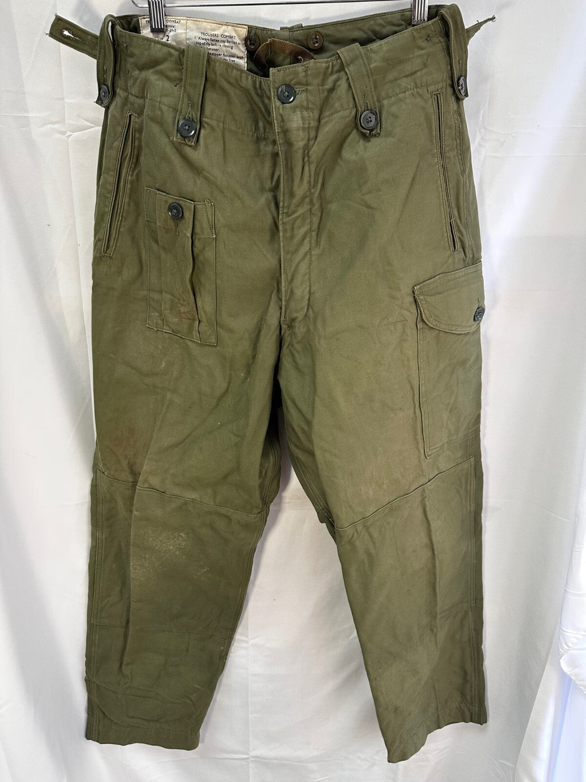 Genuine British Army 1960 Pattern Combat Trousers OD Green - Size 2 - 33" Waist - The Militaria Shop