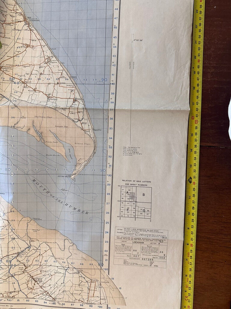 Original WW2 British Army GSGS OS Map of England & Wales - Mouth of the Humber - The Militaria Shop