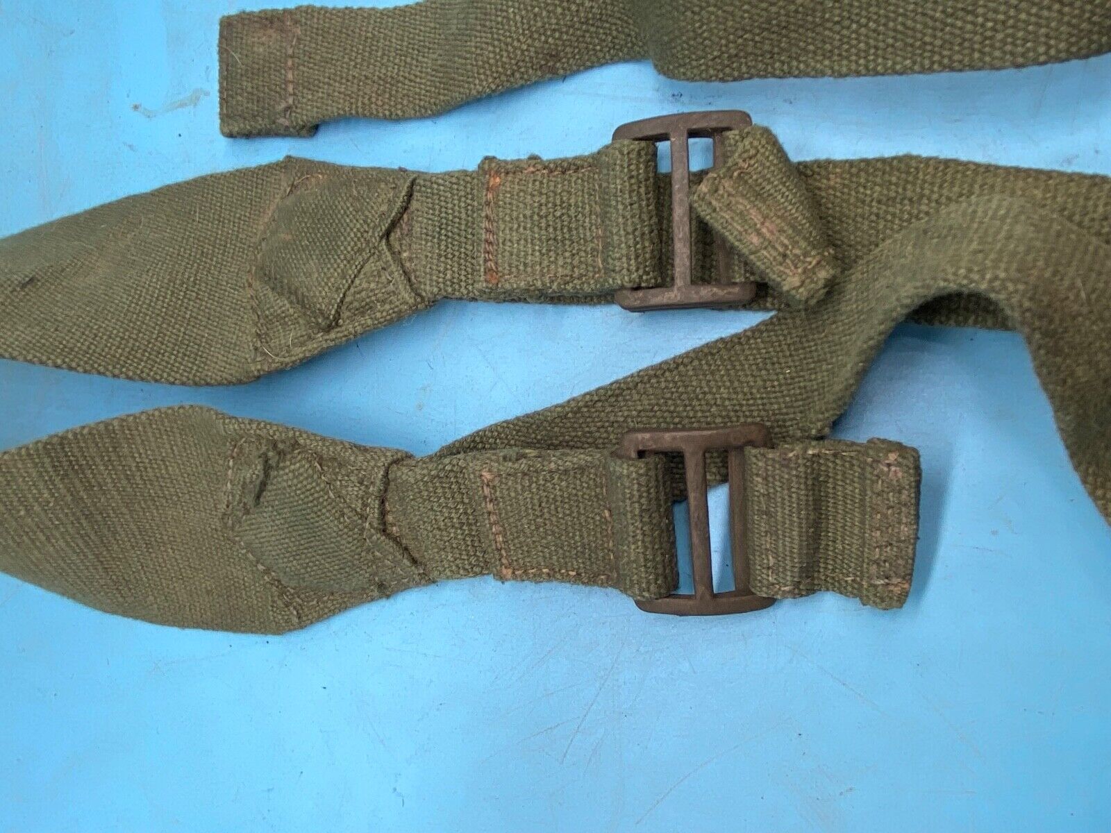 Original WW2 British Army 44 Pattern Equipment Straps - 1945 Dated - The Militaria Shop