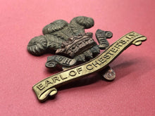 Load image into Gallery viewer, Original WW1 British Army Earl of Chester&#39;s Imperial Yeomanry Cap Badge
