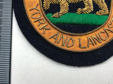Load image into Gallery viewer, British Army Bullion Embroidered Blazer Badge - York &amp; Lancaster Regiment
