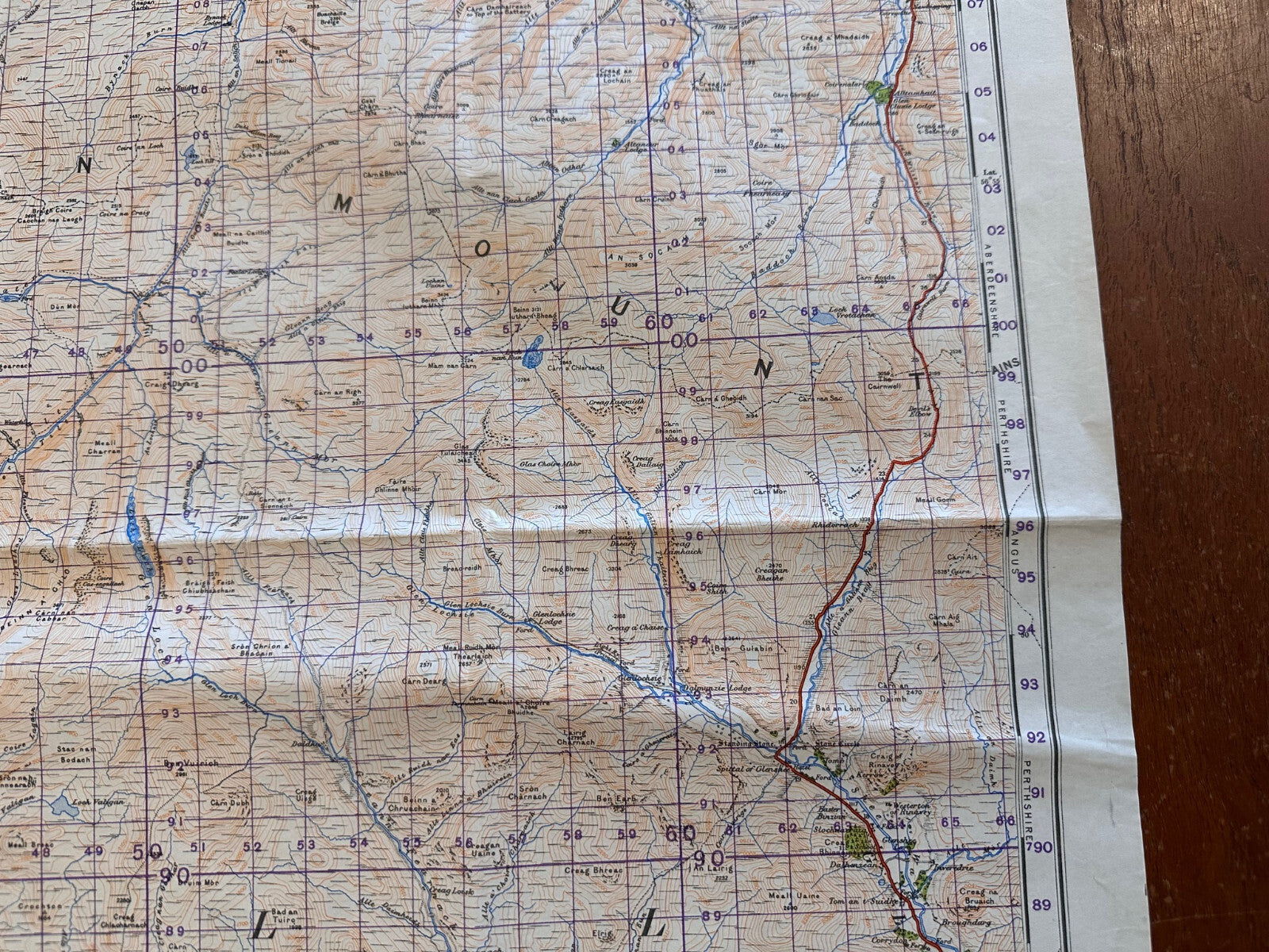 Original WW2 British Army OS Map of Scotland - Grampian Mountains & Blair Atholl - The Militaria Shop