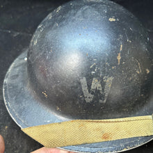 Charger l&#39;image dans la galerie, Original WW2 British Home Front Civil Defence Warden&#39;s Helmet -Liner &amp; Chinstrap
