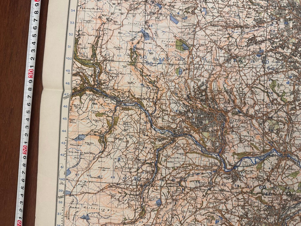 Original WW2 British Army GSGS OS Map of Great Britain - Leeds & Bradford - The Militaria Shop
