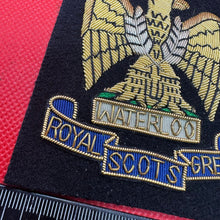 Load image into Gallery viewer, British Army Bullion Embroidered Blazer Badge - The Royal Scots Greys Regiment
