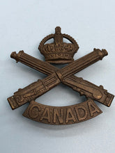 Load image into Gallery viewer, Canadian Army Machine Gun Corps Cap Badge - &quot;JR GAUNT&quot;
