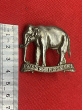 Load image into Gallery viewer, Original British Army 19th Alexandra Prince of Wales&#39;s Hussars Cap/Collar Badge
