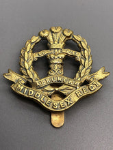 Load image into Gallery viewer, Original WW2 British Army Middlesex Regiment Cap Badge
