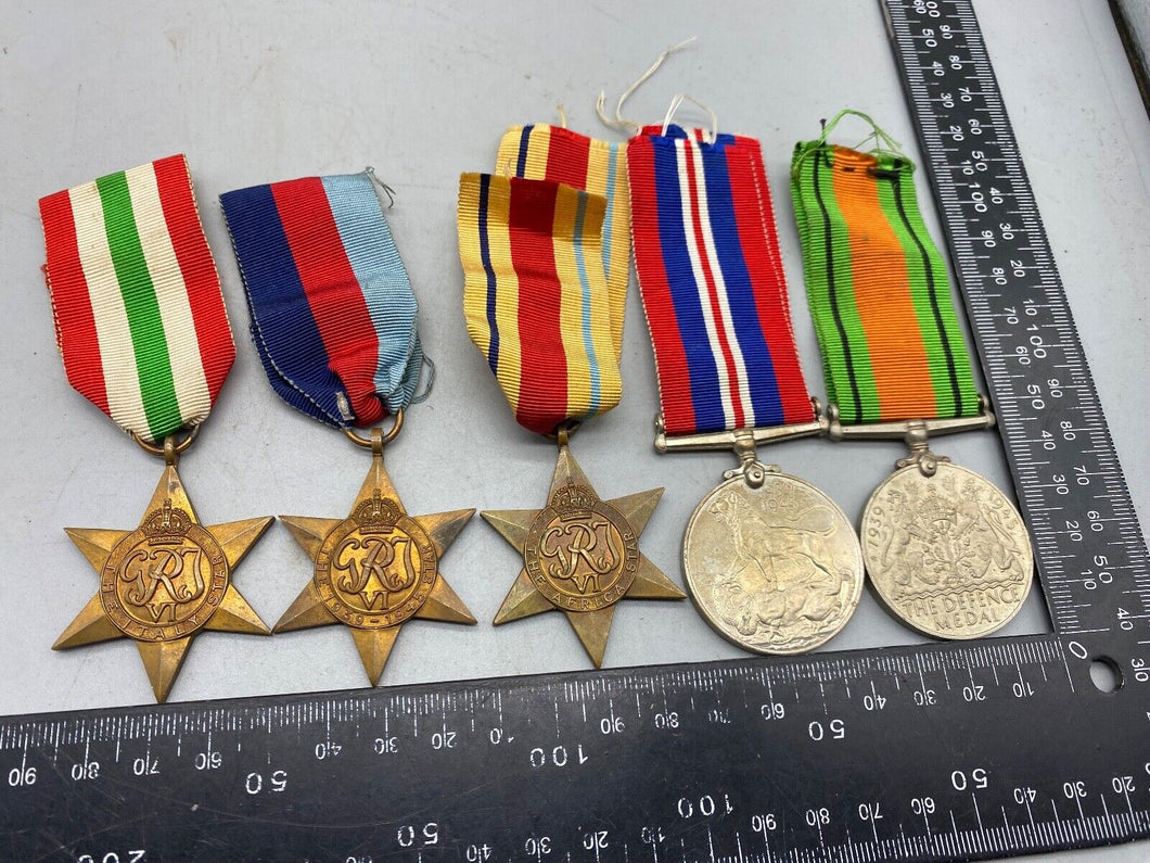 Original Group of WW2 British Army Service Medals, Italy Africa 39/45 War Defenc