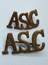 Load image into Gallery viewer, Original WW1 British Army Service Corps (A.S.C.) Shoulder Titles
