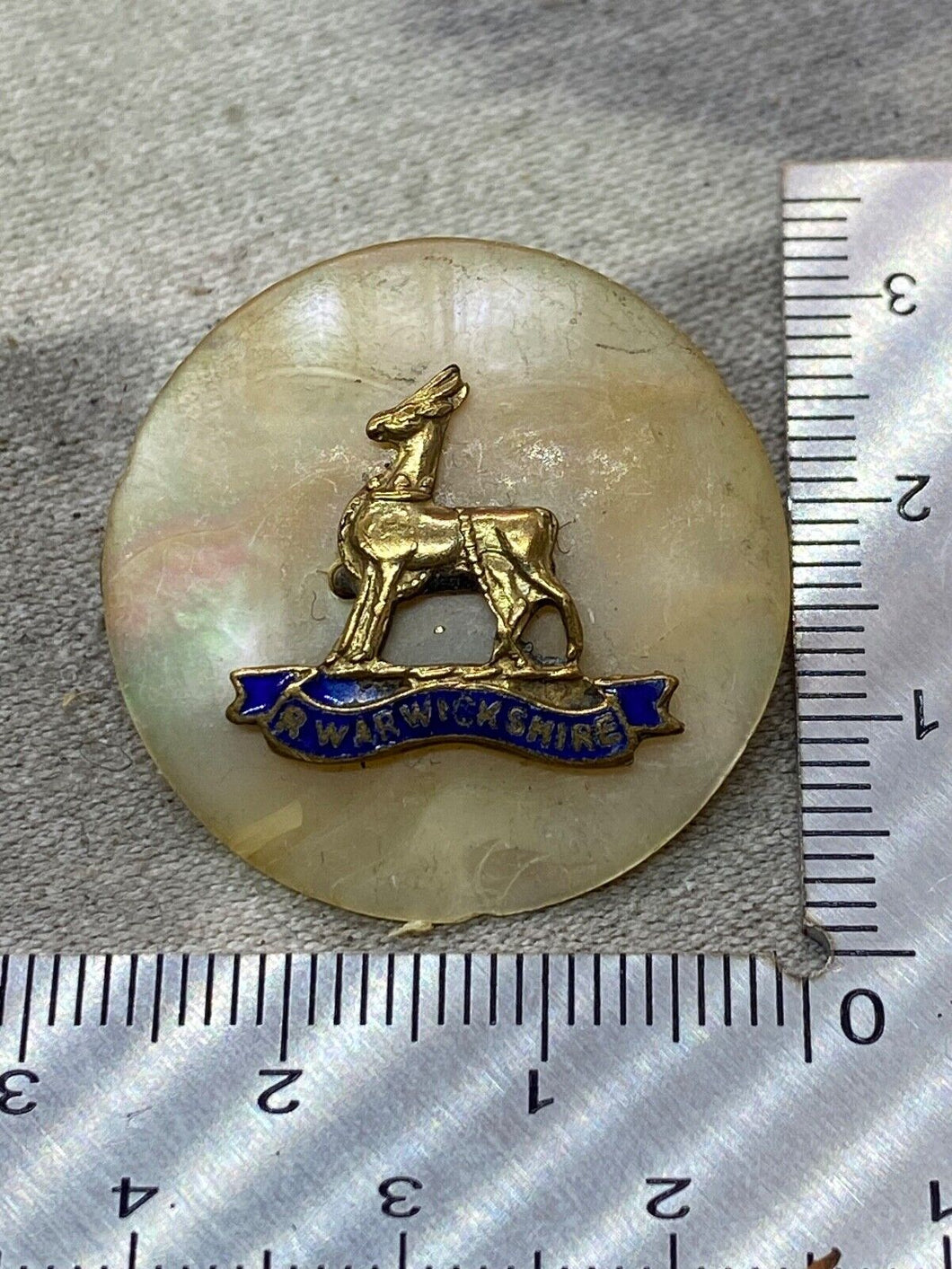 Original British Army - Royal Warwickshire Mother of Pearl Sweetheart Brooch