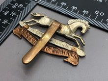 Load image into Gallery viewer, Original WW2 British Army 3rd Kings Own Hussars Regiment Cap Badge
