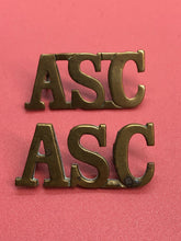 Load image into Gallery viewer, Original WW1/WW2 British Army ASC Army Service Corps Shoulder Titles
