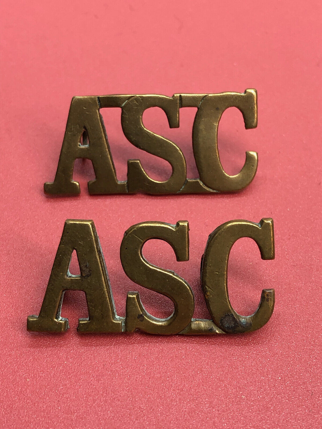 Original WW1/WW2 British Army ASC Army Service Corps Shoulder Titles