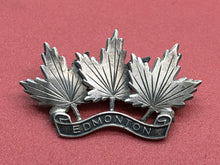 Charger l&#39;image dans la galerie, Original WW1 Canadian Army Edmonton Regiment Sterling Silver Sweetheart Brooch
