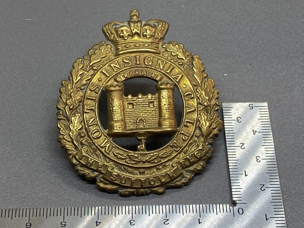 Original British Army - Large Victorian Pagri Badge to The Suffolk Regiment