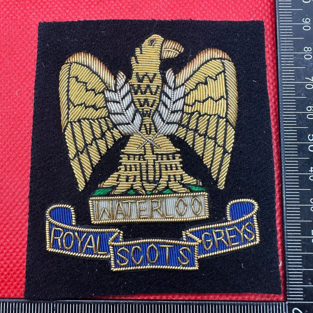 British Army Bullion Embroidered Blazer Badge - The Royal Scots Greys Regiment