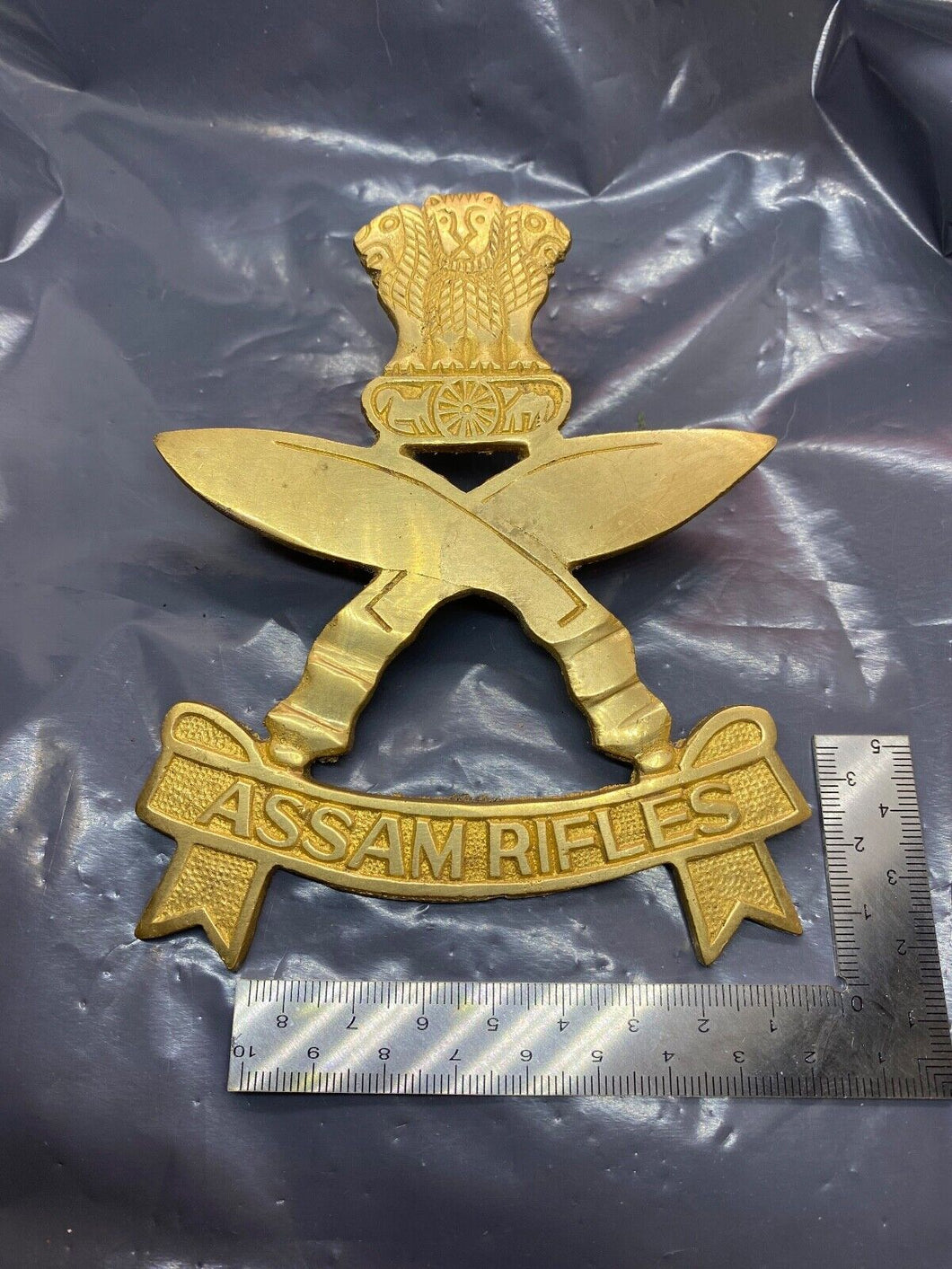 Original British Army Gurkha Regiment Assam Rifles Car Badge / Door Plate