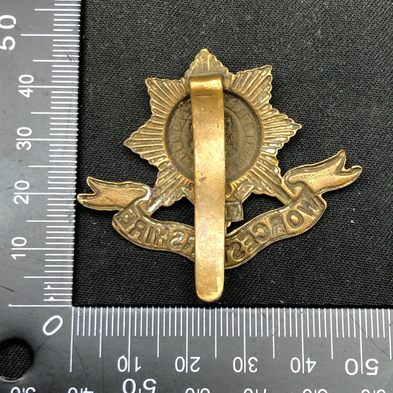 Original WW1 British Army Cap Badge - Worcestershire Regiment - The Militaria Shop