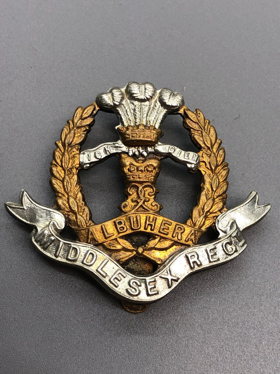 Original WW2 British Army Middlesex Regiment Cap Badge