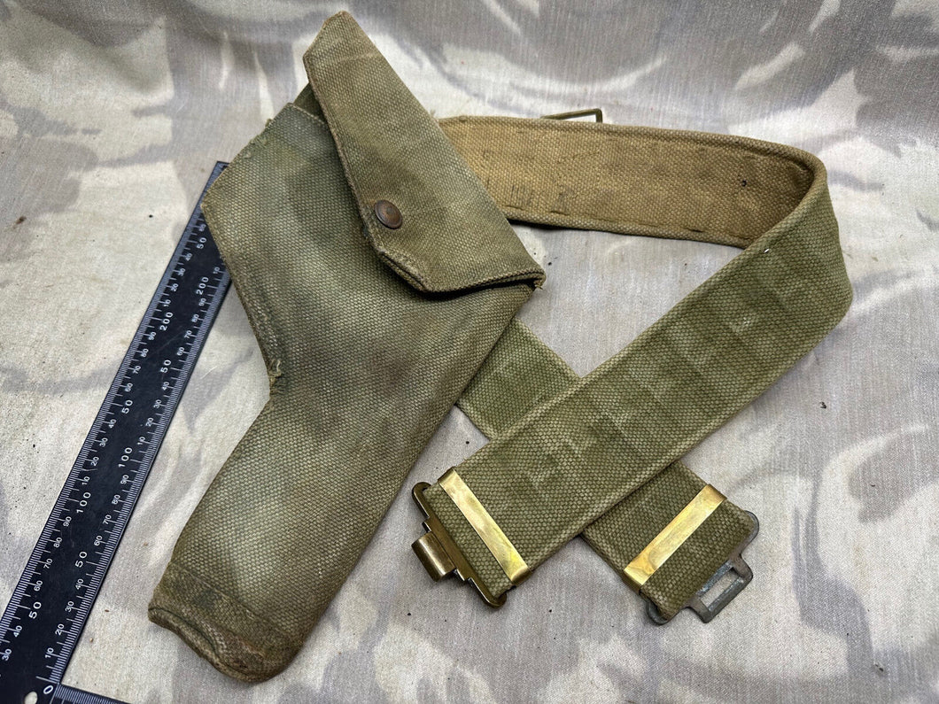 Original WW2 British Army 37 Pattern Belt & Holster Set - M.W&S 1940 Dated