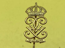 Load image into Gallery viewer, Interesting Swedish Royal Crown Above 19-16/6-38 - Pin Badge in Gilt Metal
