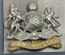 Load image into Gallery viewer, Original WW1 British Army Manchester Regiment Tram Drivers Cap Badge
