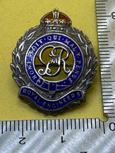 Load image into Gallery viewer, Original WW2 GVI Royal Engineers Silver &amp; Enamel Sweetheart Brooch
