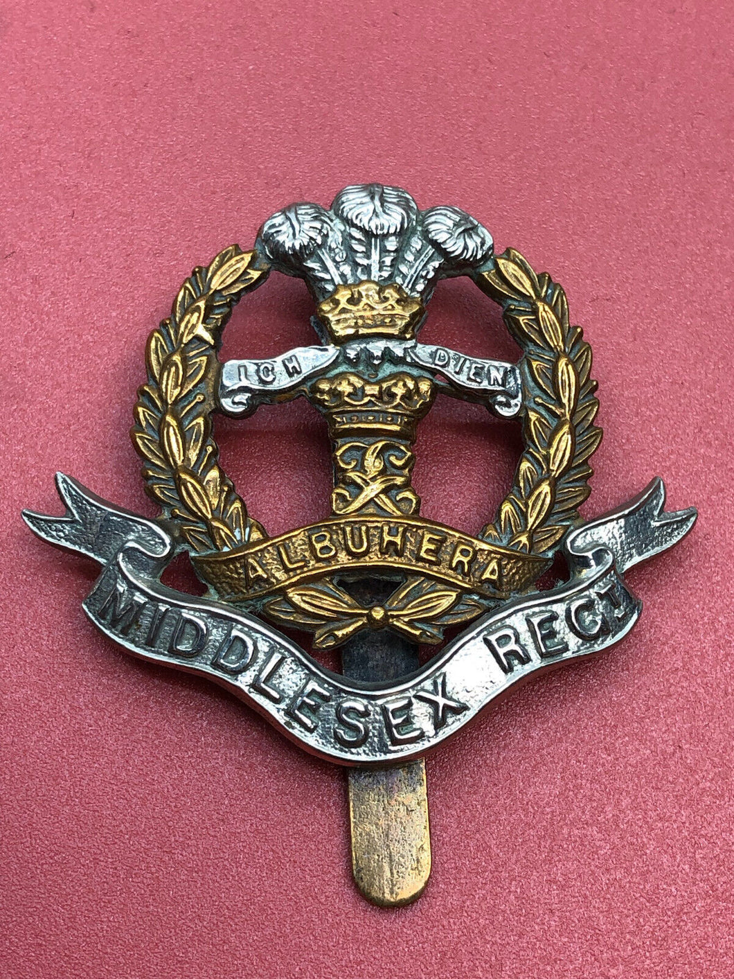 Original WW2 British Army Middlesex Regiment Cap Badge