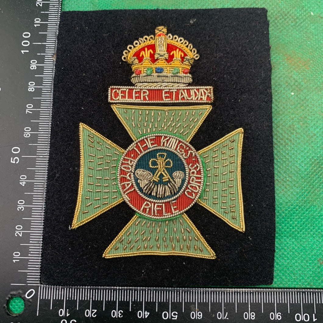 Blazer-Abzeichen mit Bullion-Stickerei der britischen Armee - Kings Royal Rifle Corps