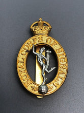 Load image into Gallery viewer, Original WW2 British Army Royal Corps of Signals Cap Badge
