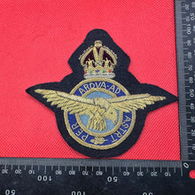 Load image into Gallery viewer, British RAF Royal Air Force Bullion Embroidered Blazer Badge - Kings Crown
