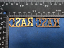 Load image into Gallery viewer, Original Pair of WW2 Brass British Army Shoulder Titles RASC Army Service Corps
