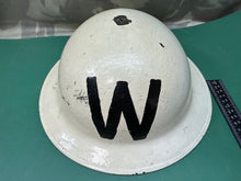 Load image into Gallery viewer, Original WW2 British Civil Defence Home Front Warden Helmet - Repainted
