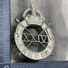 Load image into Gallery viewer, Original WW2 British Army 24th Lancers Cap Badge
